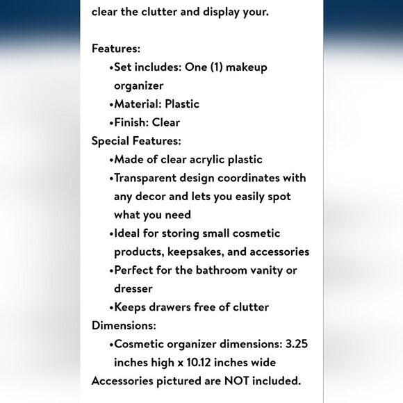 Urban Living Acrylic Multi-Purpose Organizer w/Handle - Picture 4 of 10